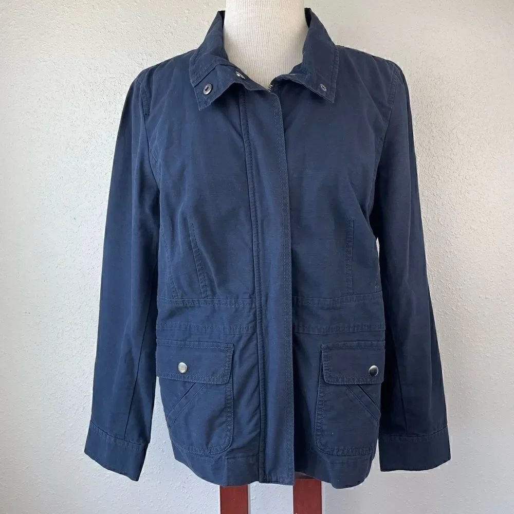 Ann Taylor Blue Full Zip Jacket Size 12P EUC